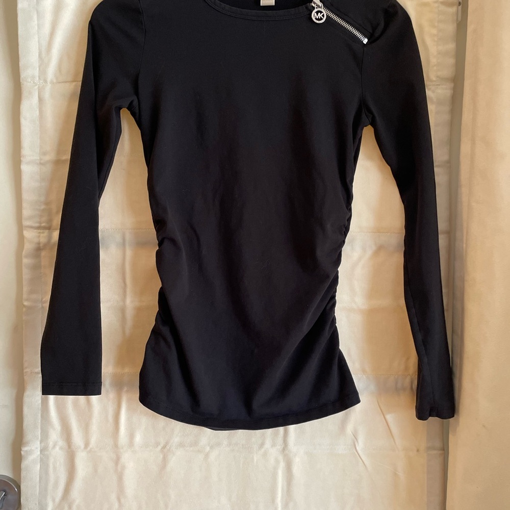 Michael Kors Elegant Black Long Sleeve Tee